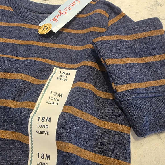 Cat & Jack Toddler Boys' Fleece Crewneck Sweatshirt Striped  NWT! - Picture 15 of 15